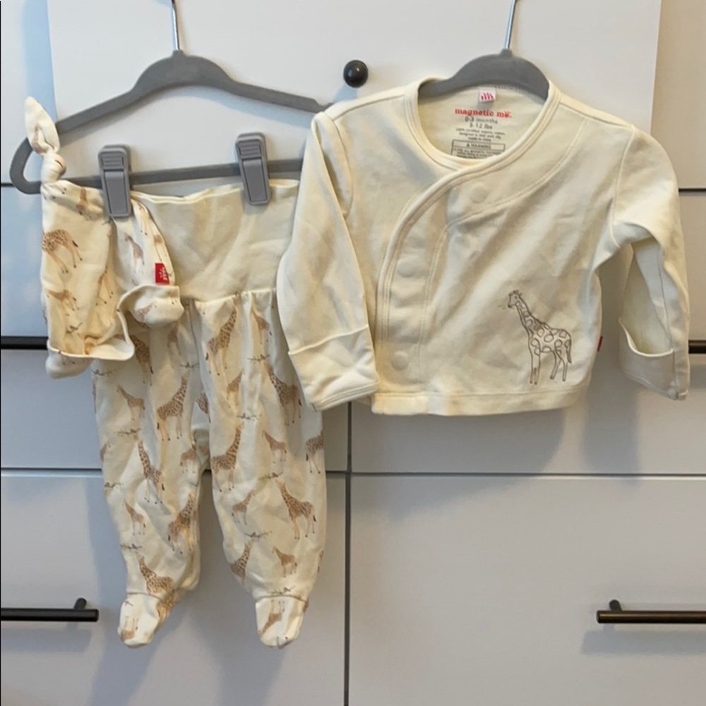 Giraffe Organic Magnetic me 3-Piece Kimono Set